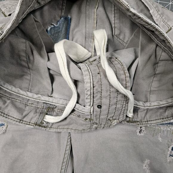 True Religion Pants 38x30 Ricky Distressed Patchwork Big T Grunge Biker Repaired - Picture 6 of 14